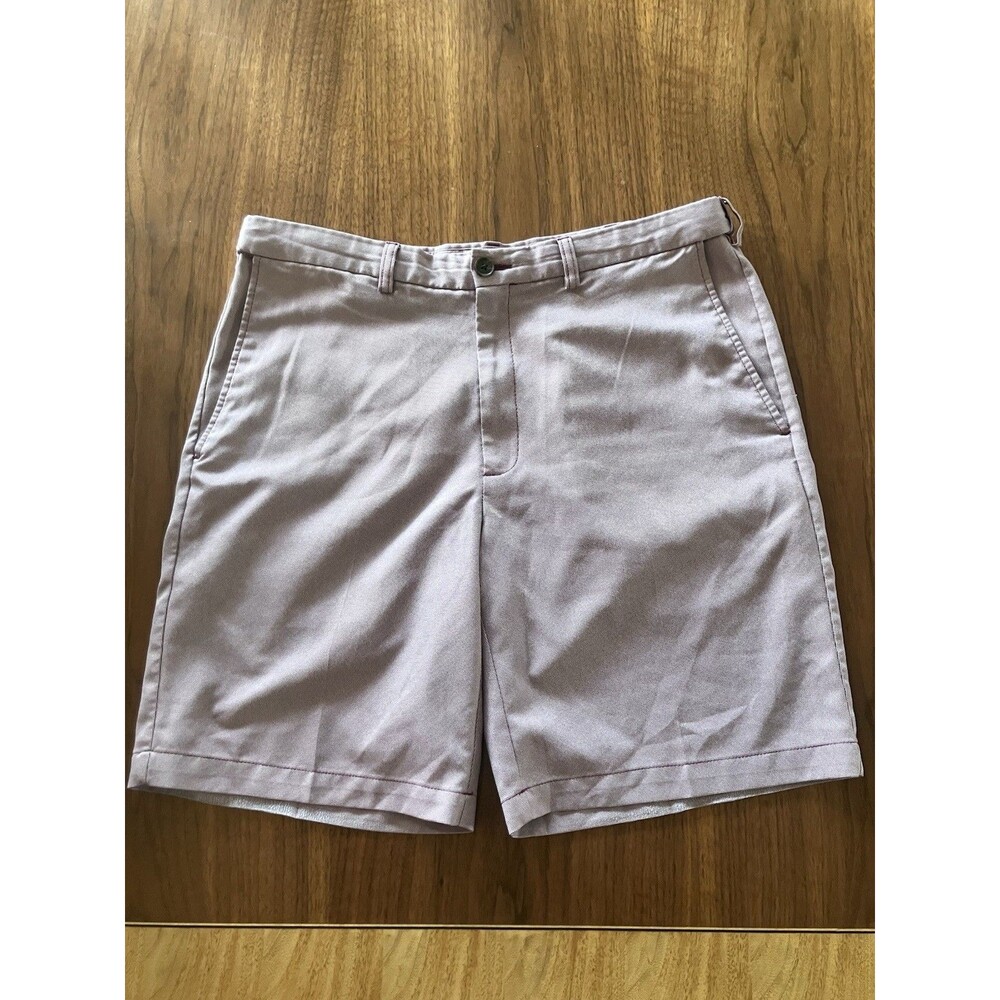 Haggar Men’s Size 36 Red Patterned Cool 18 Pro 9" Inseam Casual Shorts